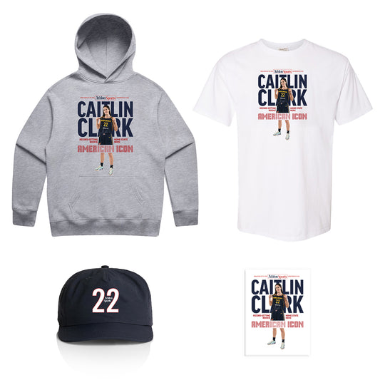 American Icon Caitlin Clark  | Tee Shirt + Hoodie + Hat & Magazine | American Icon : Caitlin Clark Bundle